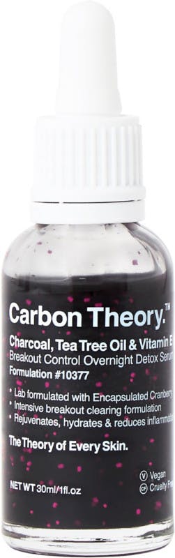 Carbon Theory Overnight Detox Serum Charcoal Tea Tree Oil & Vit E