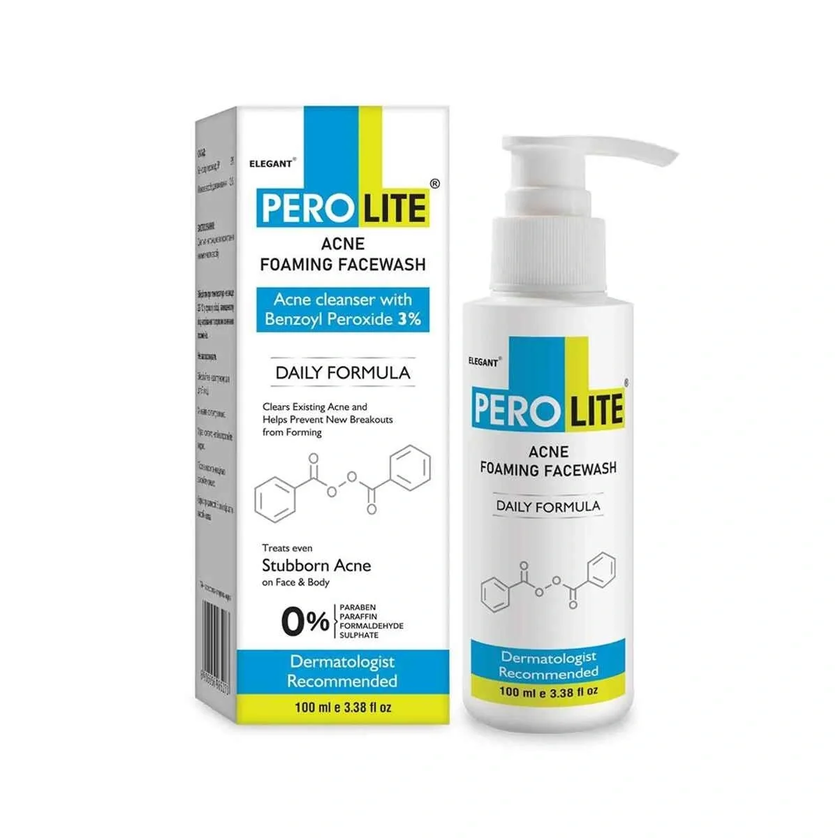 Perolite Benzoyl Peroxide 3% Acne Foaming Face Wash